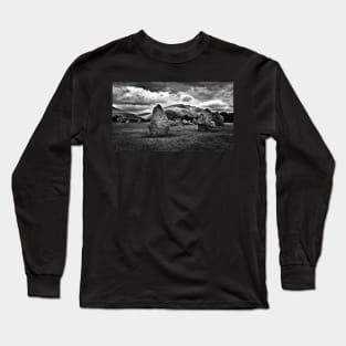 Blencathra Seen From Castlerigg in Mono Long Sleeve T-Shirt